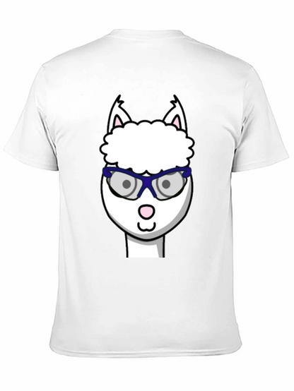 Alpaca with Glasses Graphic Tee - Funny Animal T-Shirt