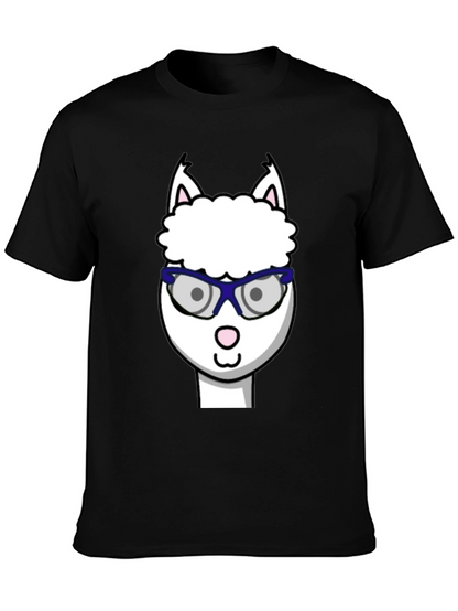 Alpaca with Glasses Graphic Tee - Funny Animal T-Shirt