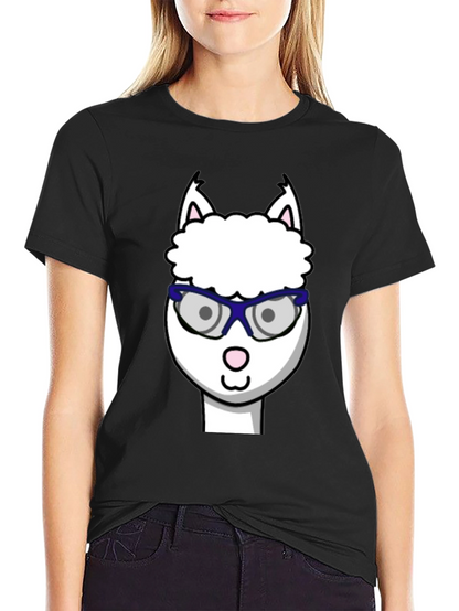Alpaca with Glasses Graphic Tee - Funny Animal T-Shirt