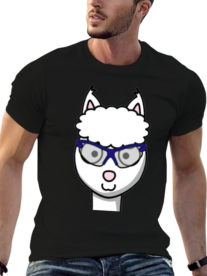 Alpaca with Glasses Graphic Tee - Funny Animal T-Shirt