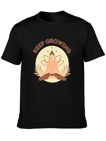 Keep Growing Yoga Black T-Shirt