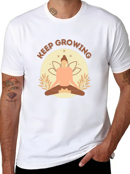 Keep Growing Yoga Black T-Shirt