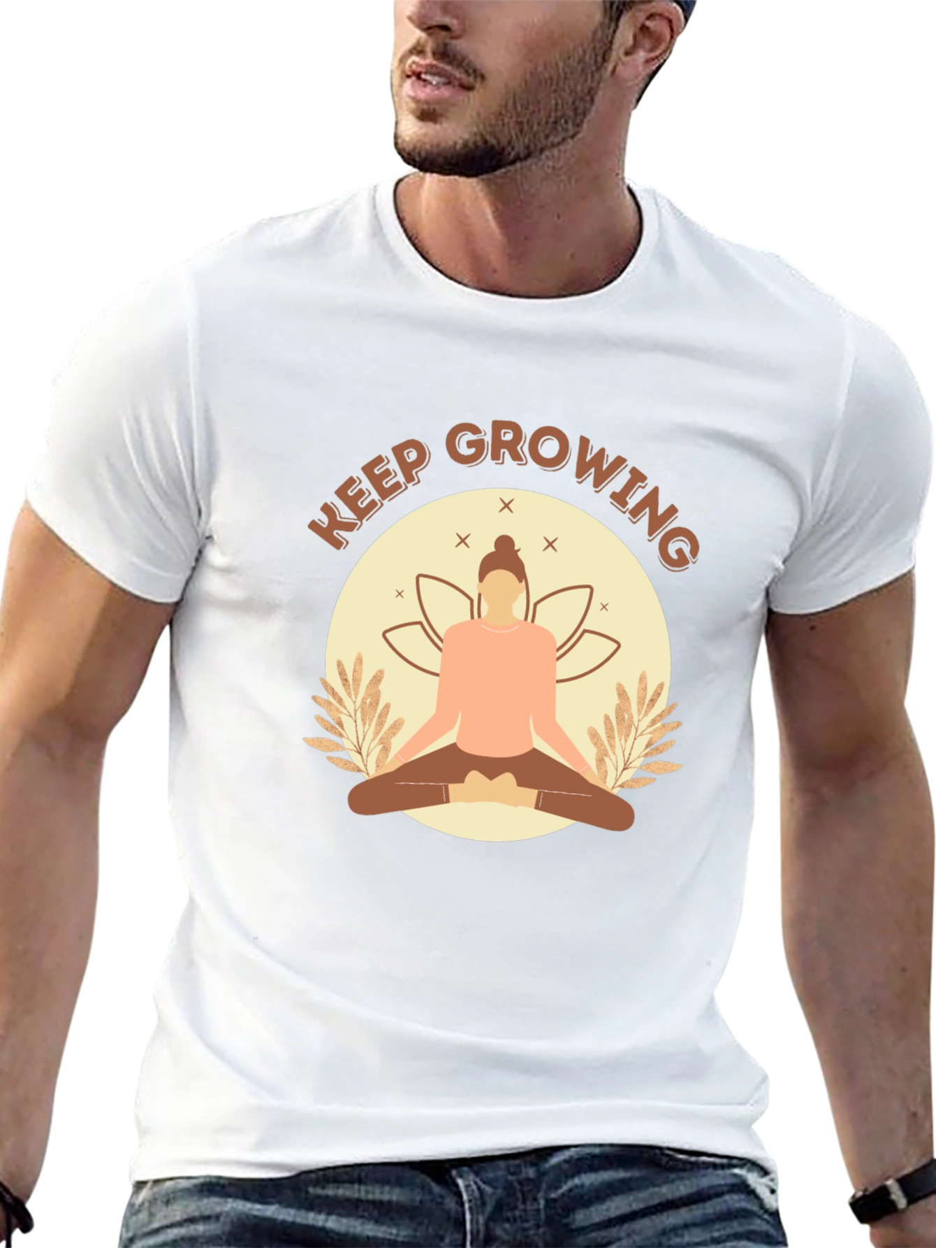 Keep Growing Yoga Black T-Shirt