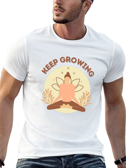 Keep Growing Yoga Black T-Shirt