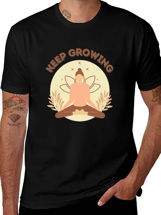 Keep Growing Yoga Black T-Shirt