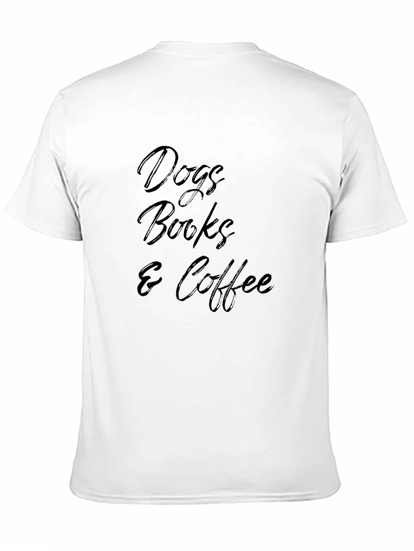 Dogs Books and Coffee Black Graphic T-Shirt
