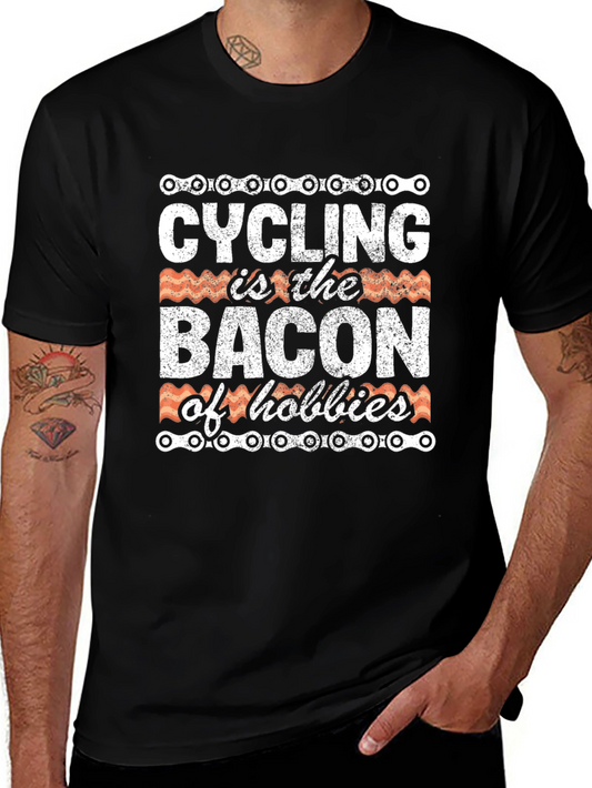 Cycling Bacon Hobbies Graphic T-Shirt