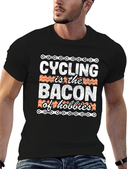 Cycling Bacon Hobbies Graphic T-Shirt