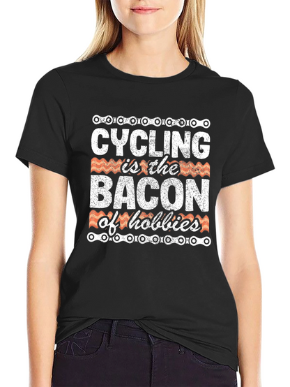 Cycling Bacon Hobbies Graphic T-Shirt
