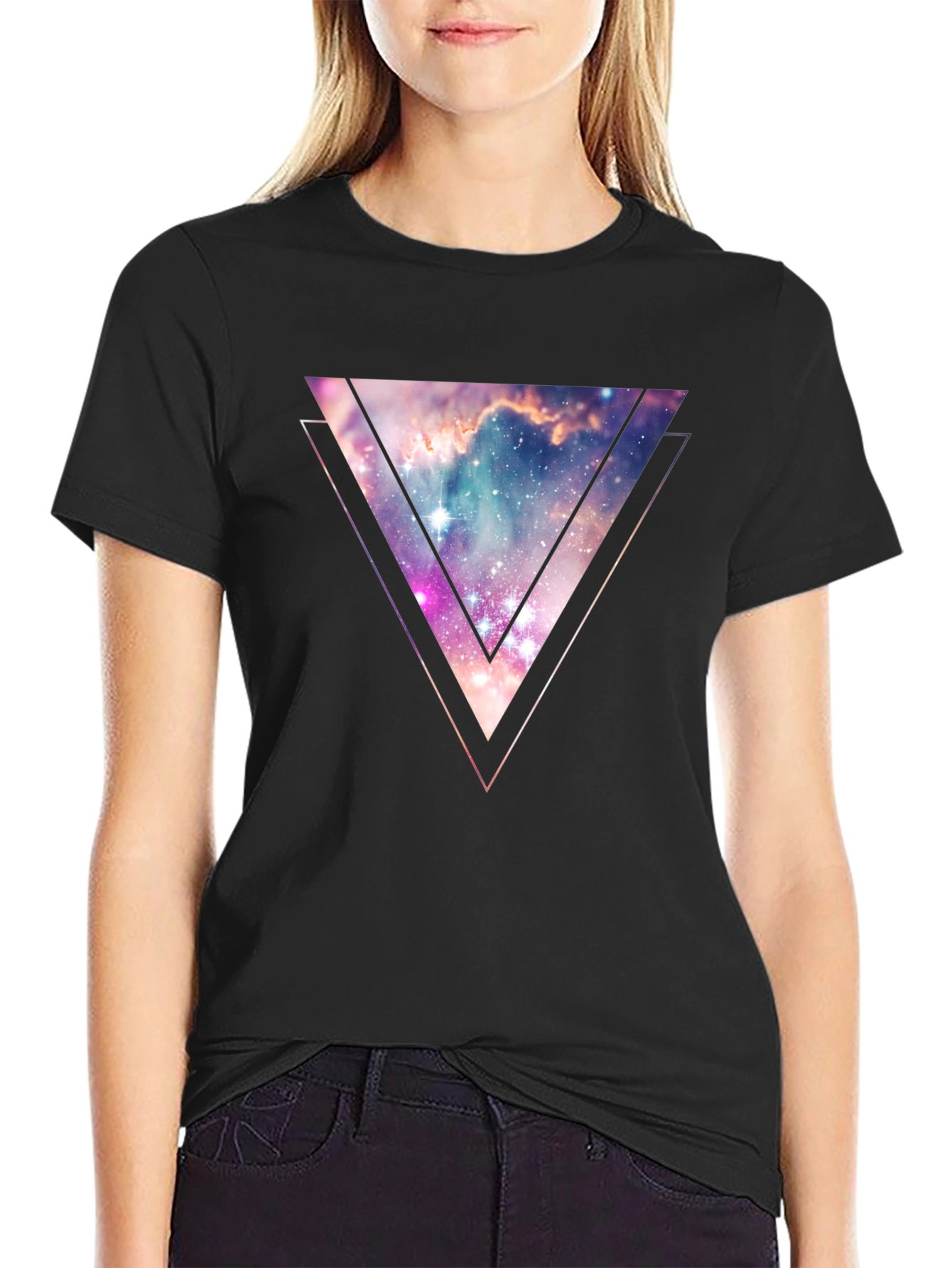 Nebula Triangle Graphic Tee - Galaxy Style