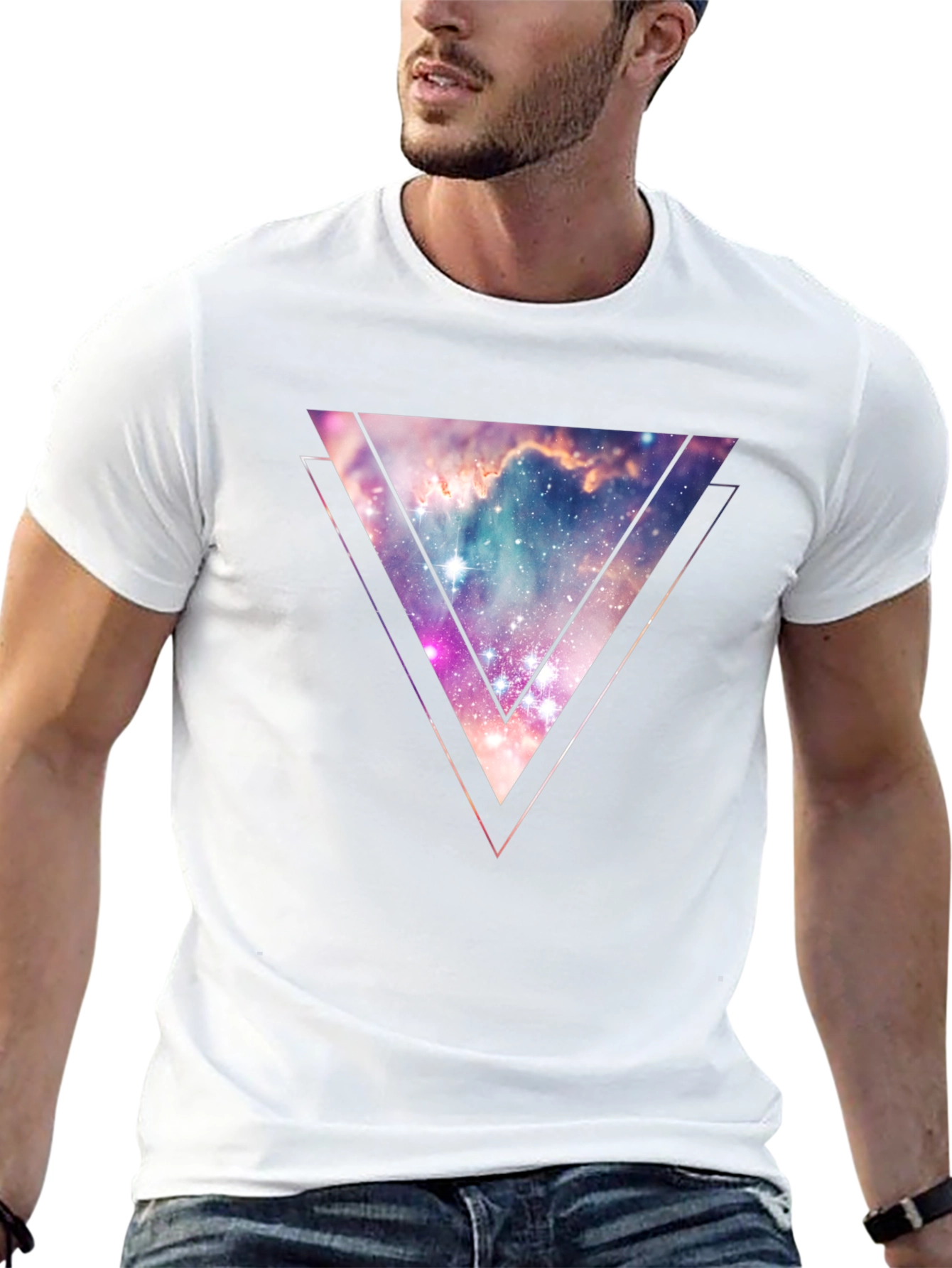 Nebula Triangle Graphic Tee - Galaxy Style
