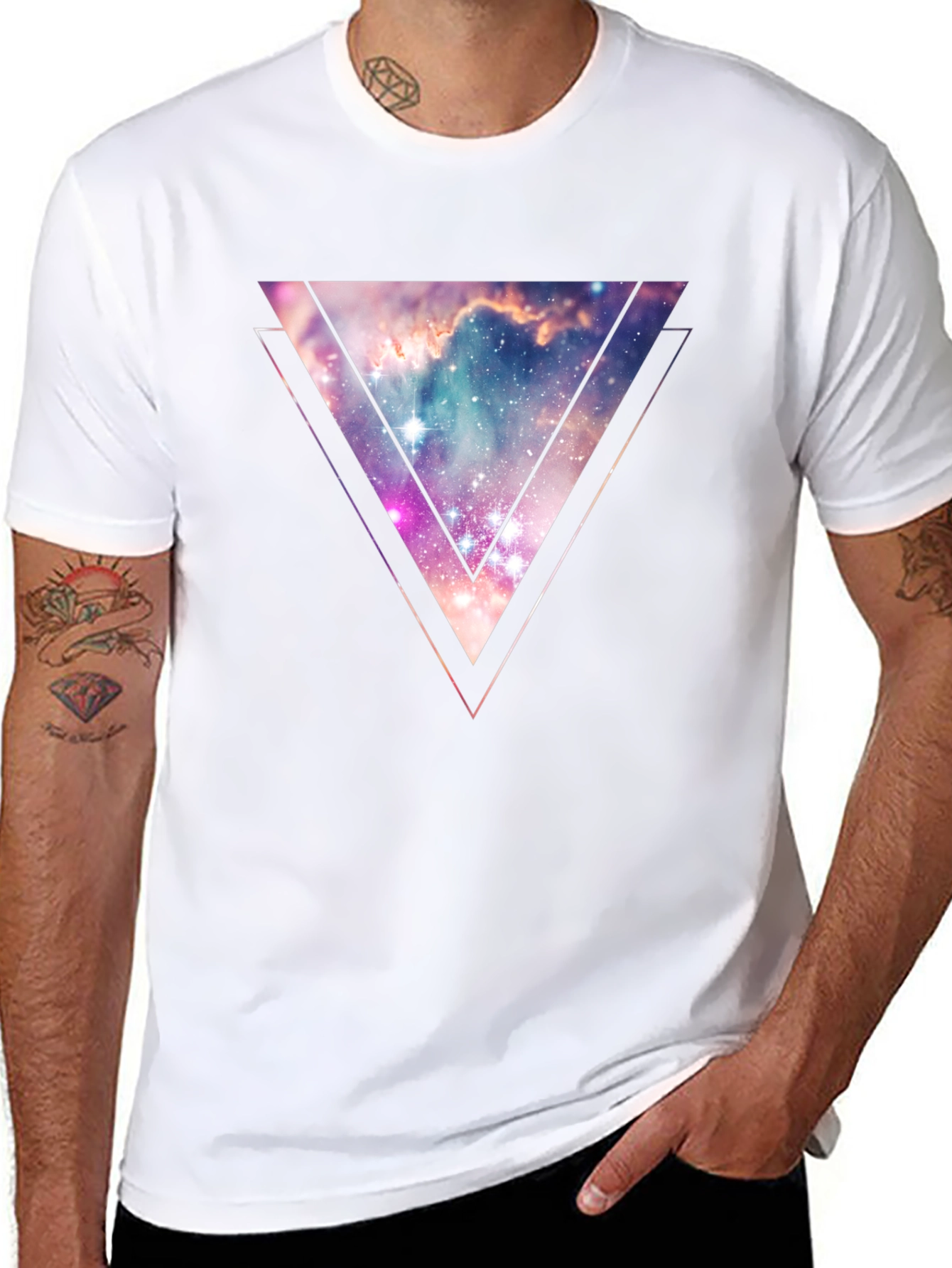 Nebula Triangle Graphic Tee - Galaxy Style