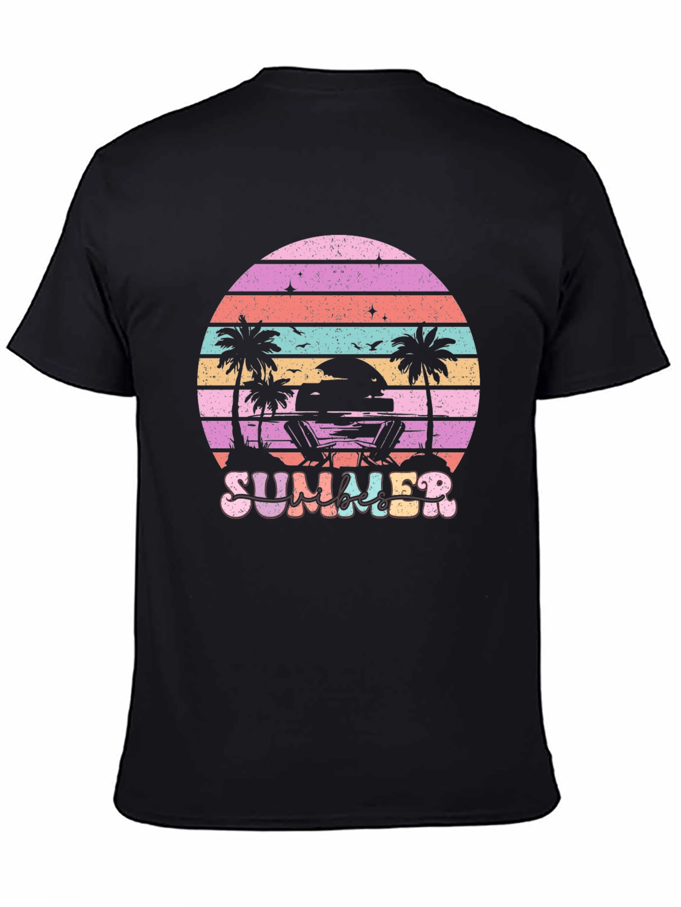 Summer Beach T-Shirt Sunset Palm Tree Vacation Tee