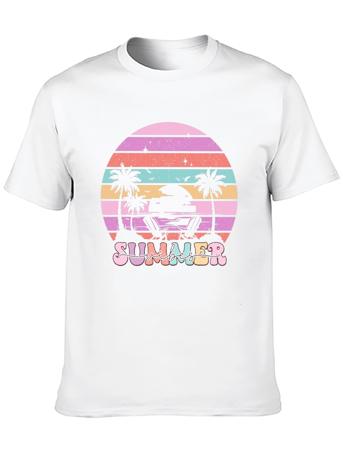 Summer Beach T-Shirt Sunset Palm Tree Vacation Tee