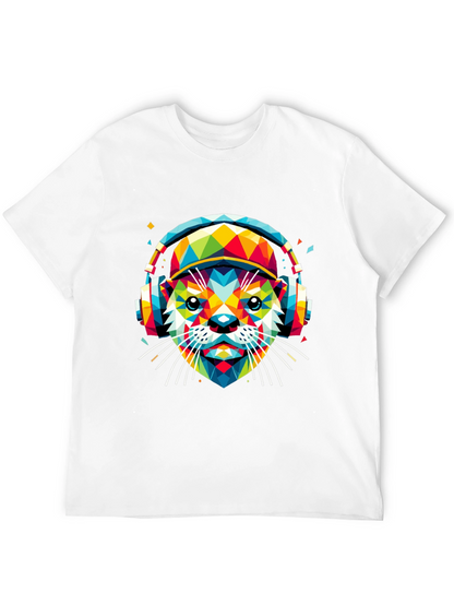 Vibrant Geometric Otter Graphic Tee