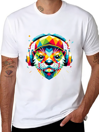 Vibrant Geometric Otter Graphic Tee