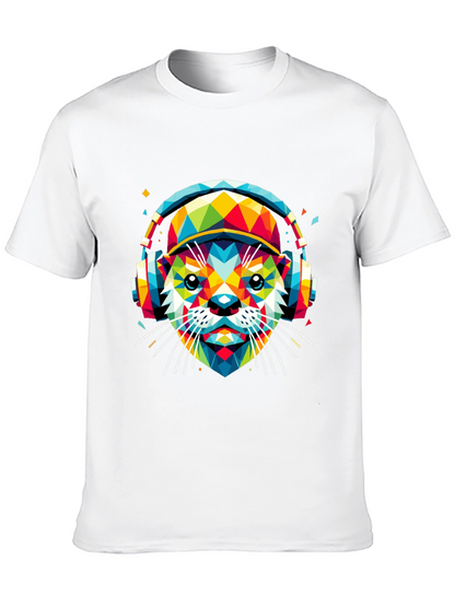 Vibrant Geometric Otter Graphic Tee