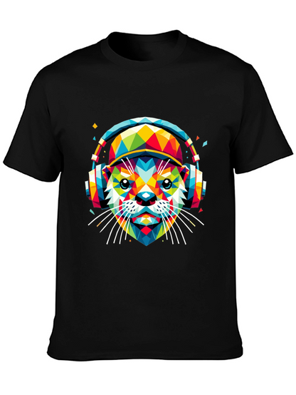 Vibrant Geometric Otter Graphic Tee