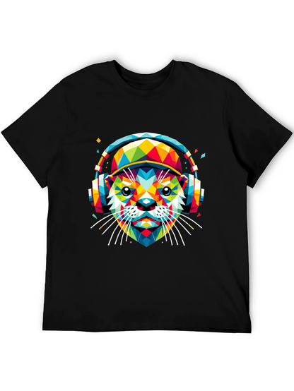 Vibrant Geometric Otter Graphic Tee