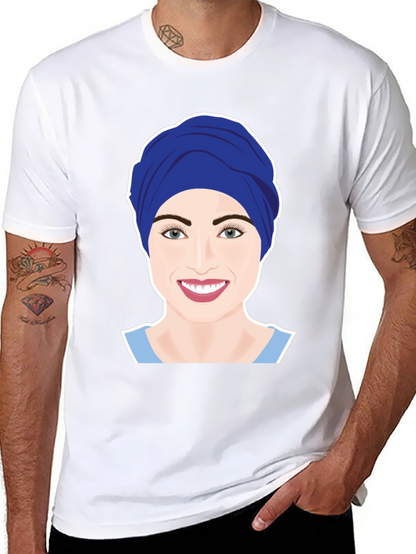 Womens Turban Nurse Graphic Tee - Black Cotton