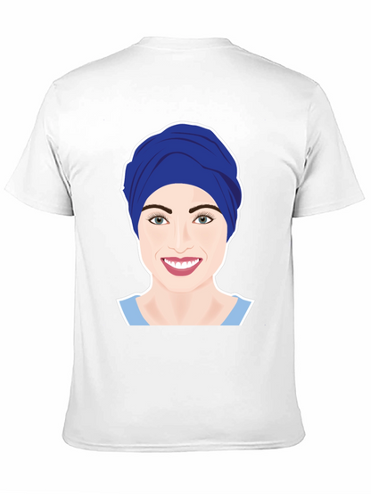Womens Turban Nurse Graphic Tee - Black Cotton
