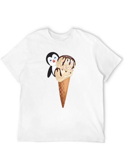 Penguin Ice Cream T-Shirt - Whimsical & Fun Design