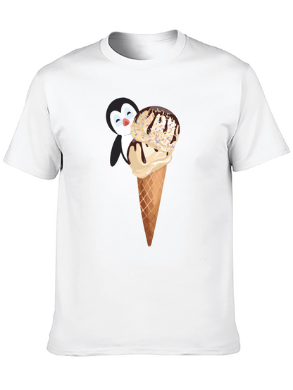 Penguin Ice Cream T-Shirt - Whimsical & Fun Design