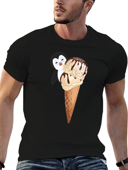 Penguin Ice Cream T-Shirt - Whimsical & Fun Design