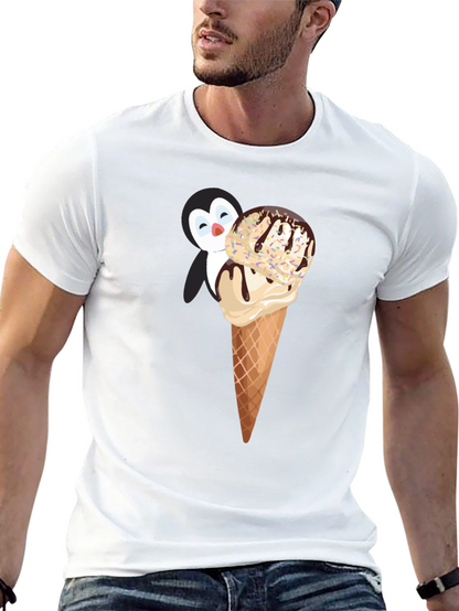 Penguin Ice Cream T-Shirt - Whimsical & Fun Design