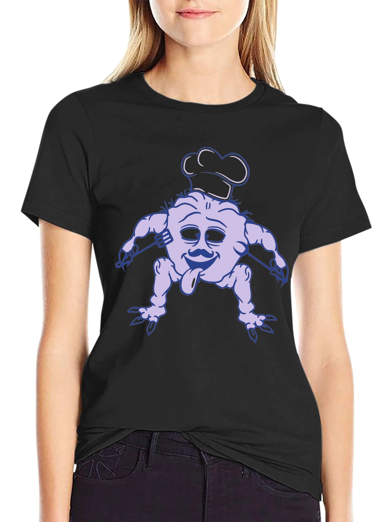 Chef Monster Graphic Tee - Black Cotton T-Shirt