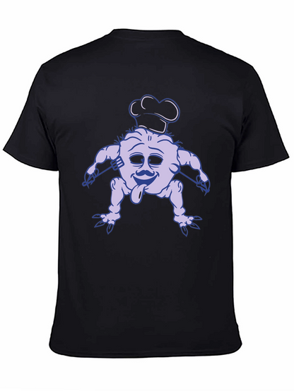 Chef Monster Graphic Tee - Black Cotton T-Shirt