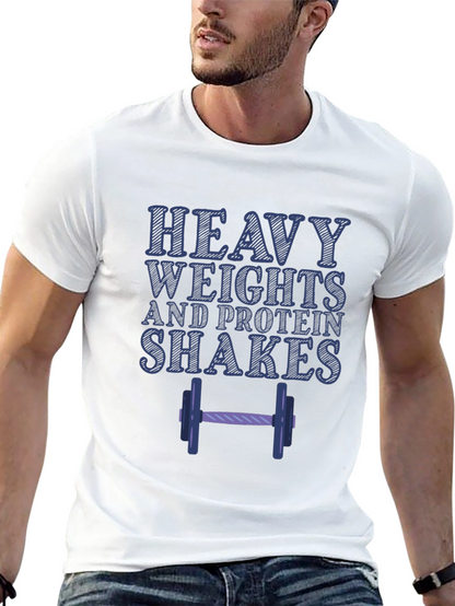 Heavy Weights & Protein Shakes Graphic T-Shirt