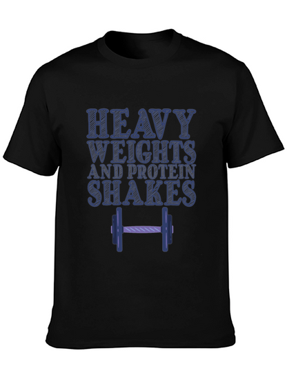 Heavy Weights & Protein Shakes Graphic T-Shirt