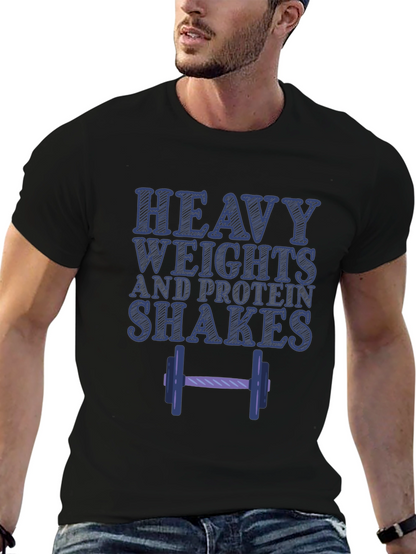 Heavy Weights & Protein Shakes Graphic T-Shirt