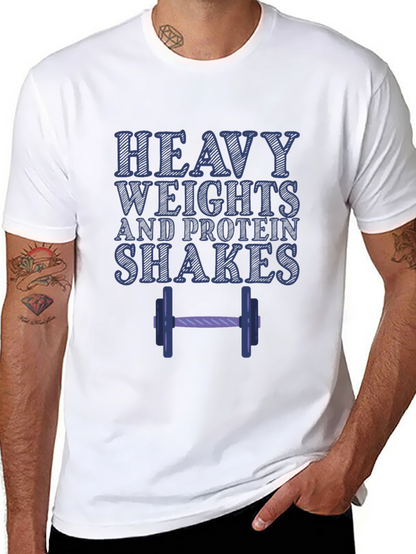Heavy Weights & Protein Shakes Graphic T-Shirt