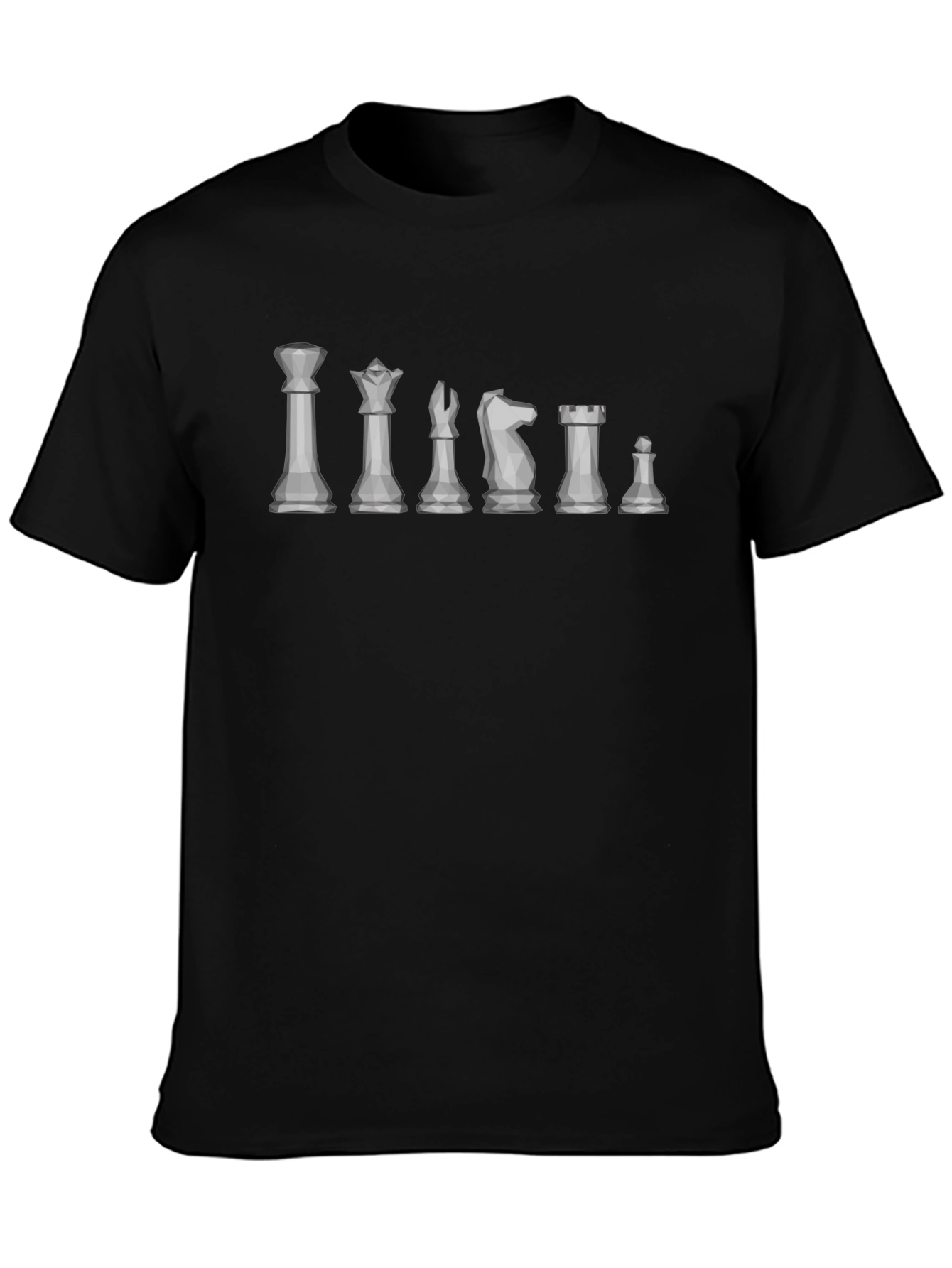 Chess Piece Lineup T-Shirt - Geometric Design