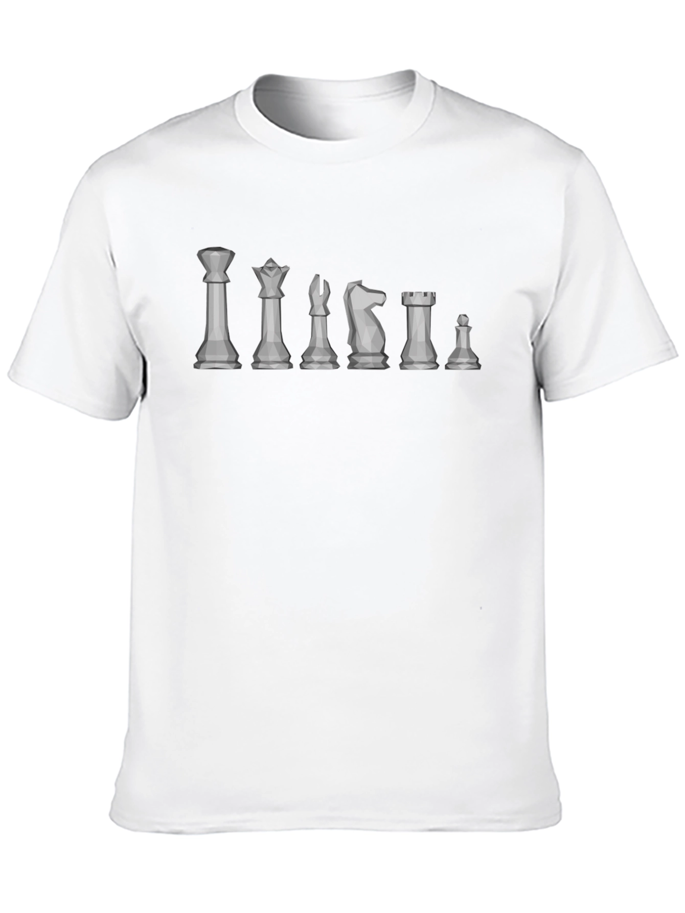 Chess Piece Lineup T-Shirt - Geometric Design