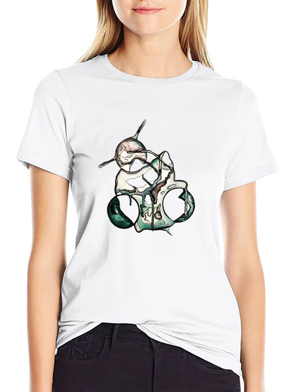 Abstract Skull Graphic Print Black T-Shirt