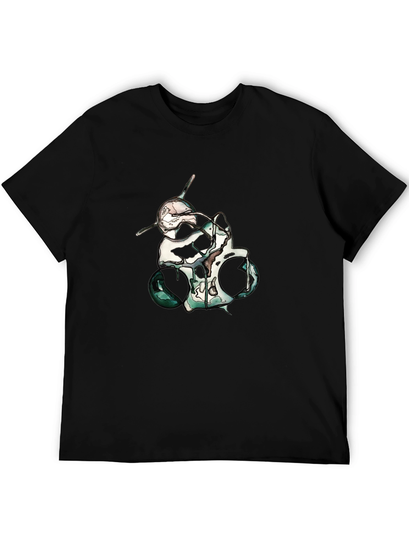 Abstract Skull Graphic Print Black T-Shirt