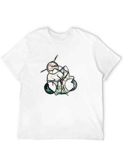 Abstract Skull Graphic Print Black T-Shirt