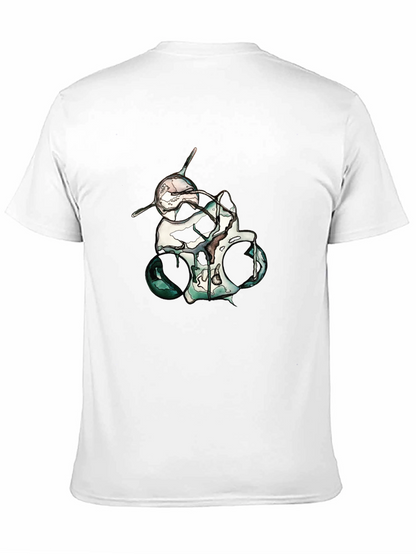 Abstract Skull Graphic Print Black T-Shirt