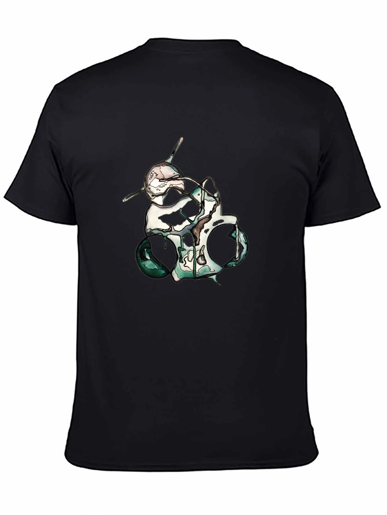 Abstract Skull Graphic Print Black T-Shirt
