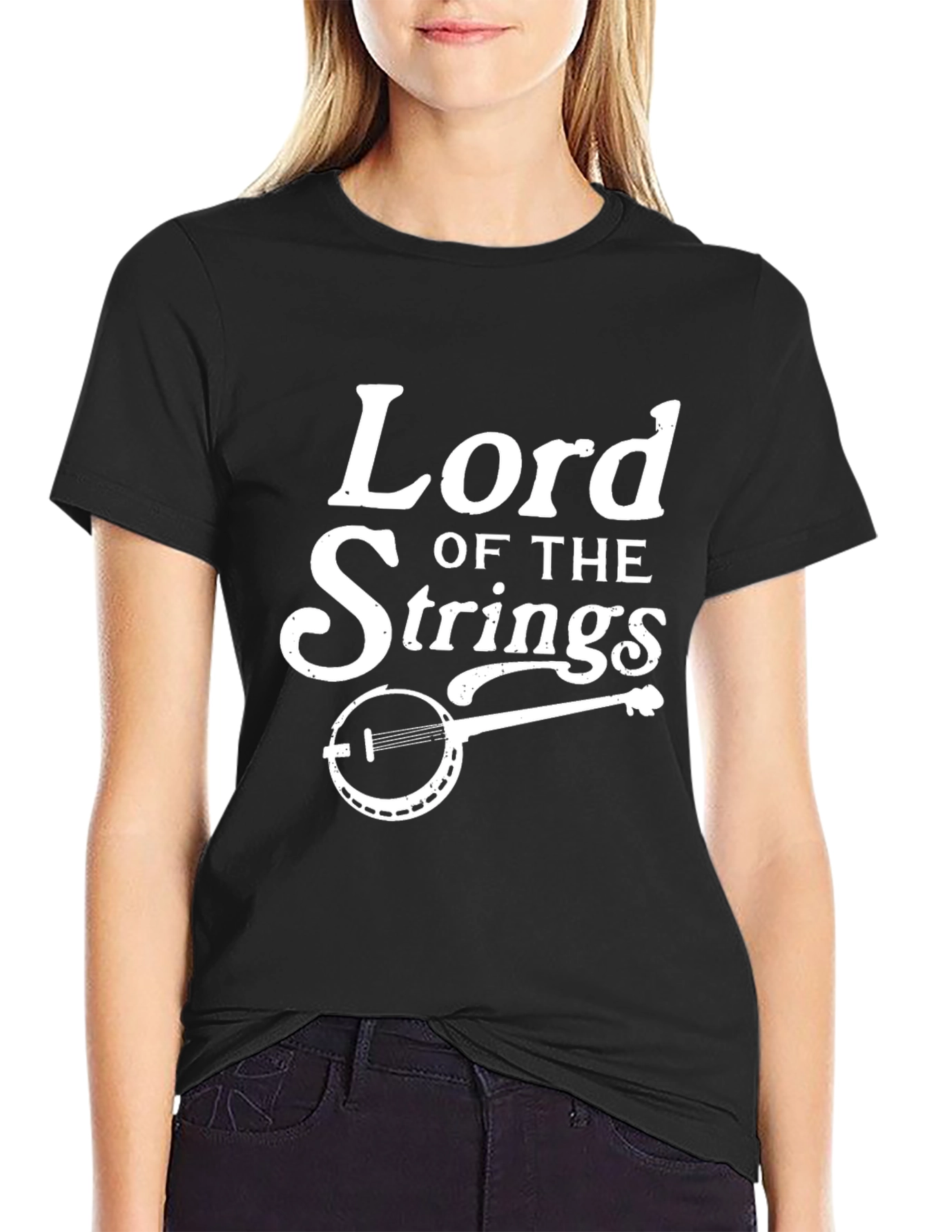 Lord of the Strings Black Graphic Tee