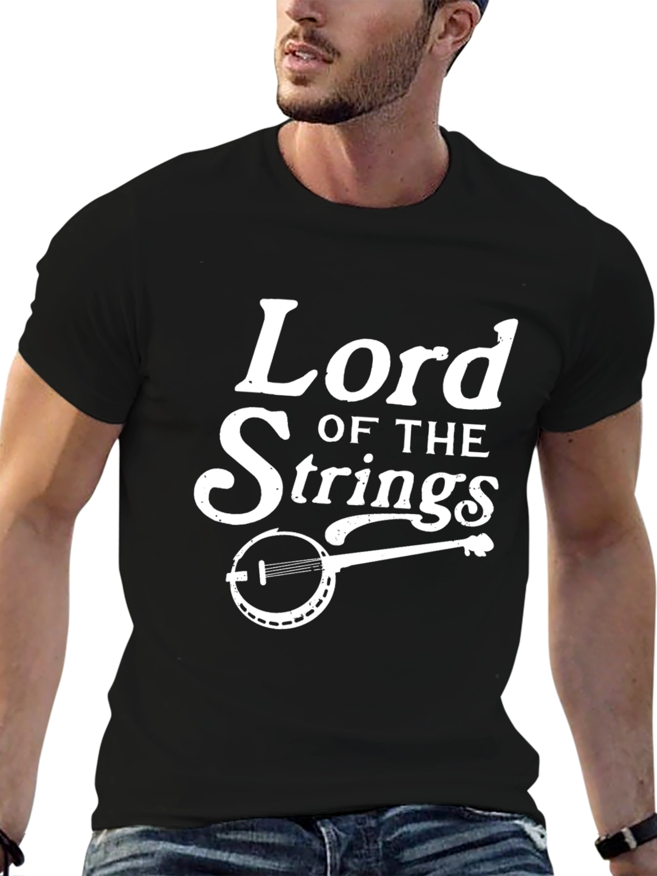 Lord of the Strings Black Graphic Tee