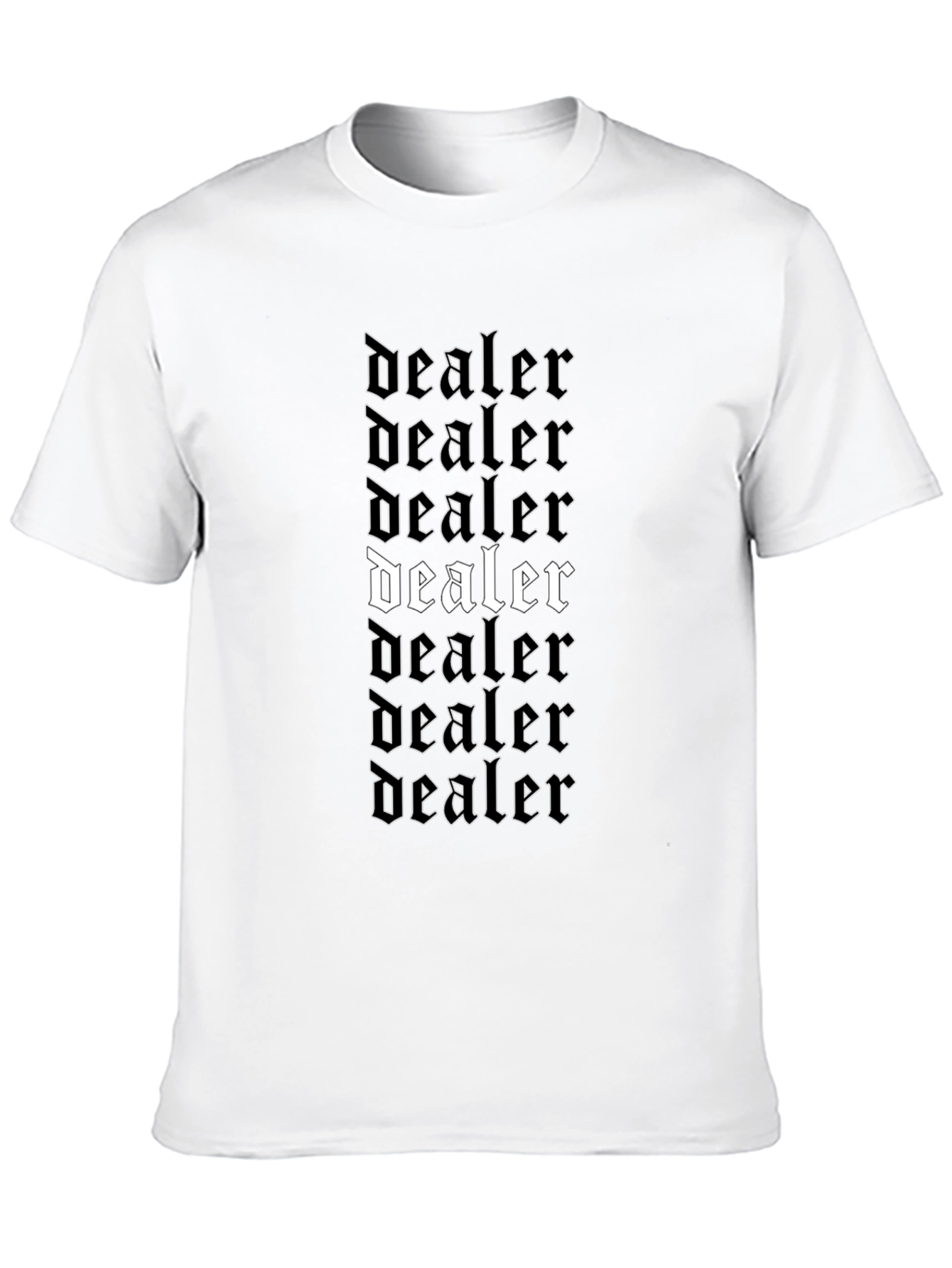 Dealer T-Shirt Black Gothic Font Design