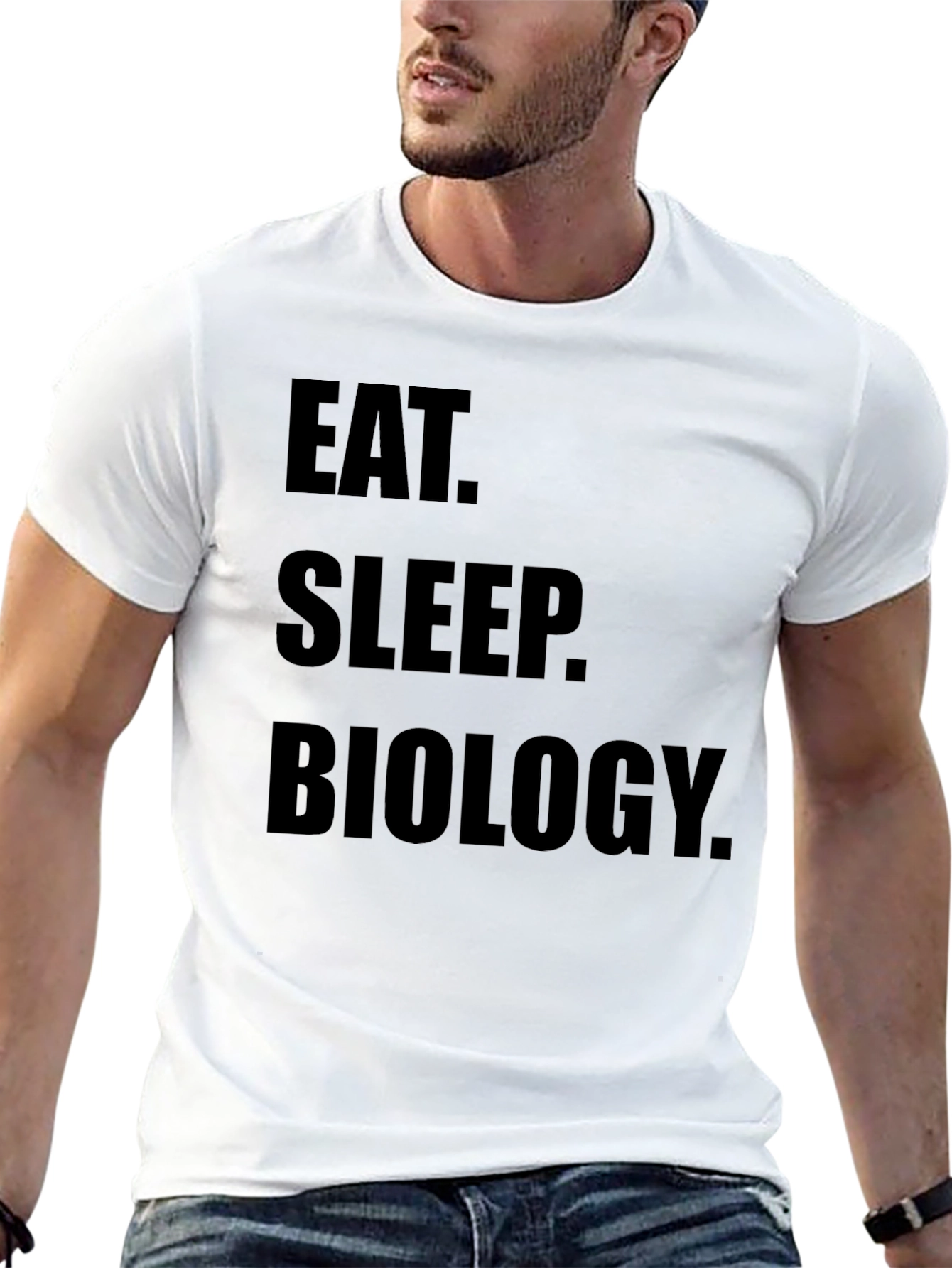 Eat Sleep Biology T-Shirt - Black Cotton Tee
