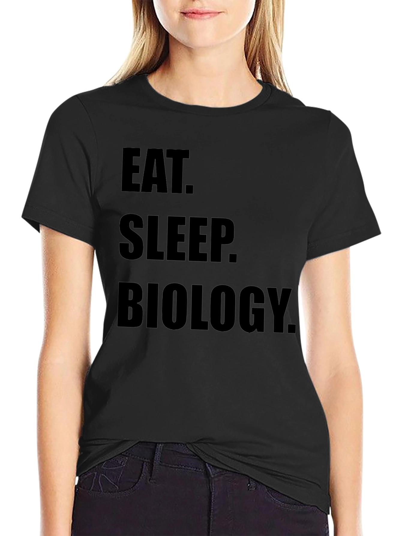 Eat Sleep Biology T-Shirt - Black Cotton Tee