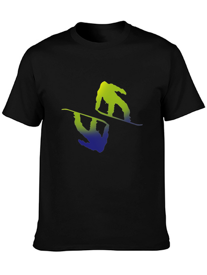 Snowboarder Graphic Tee - Black Cotton Blend Shirt