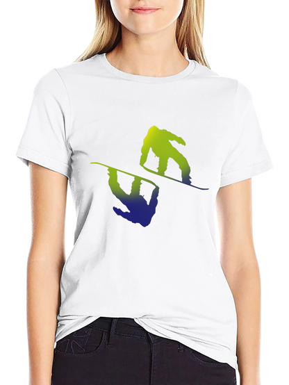 Snowboarder Graphic Tee - Black Cotton Blend Shirt