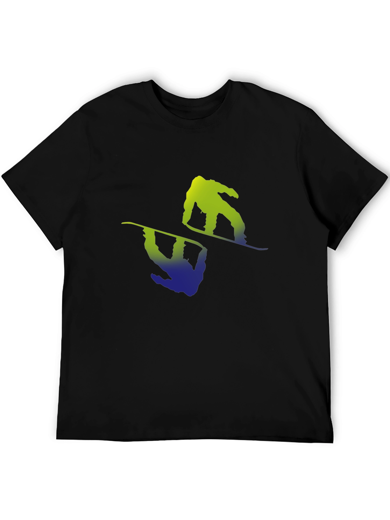 Snowboarder Graphic Tee - Black Cotton Blend Shirt